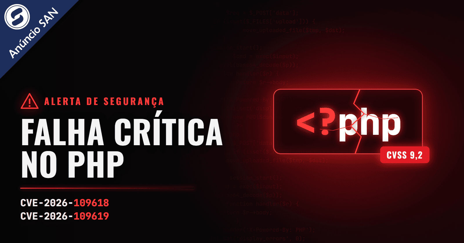 Alerta de segurança: falha crítica no PHP, CVE-2026-109618 e CVE-2026-109619